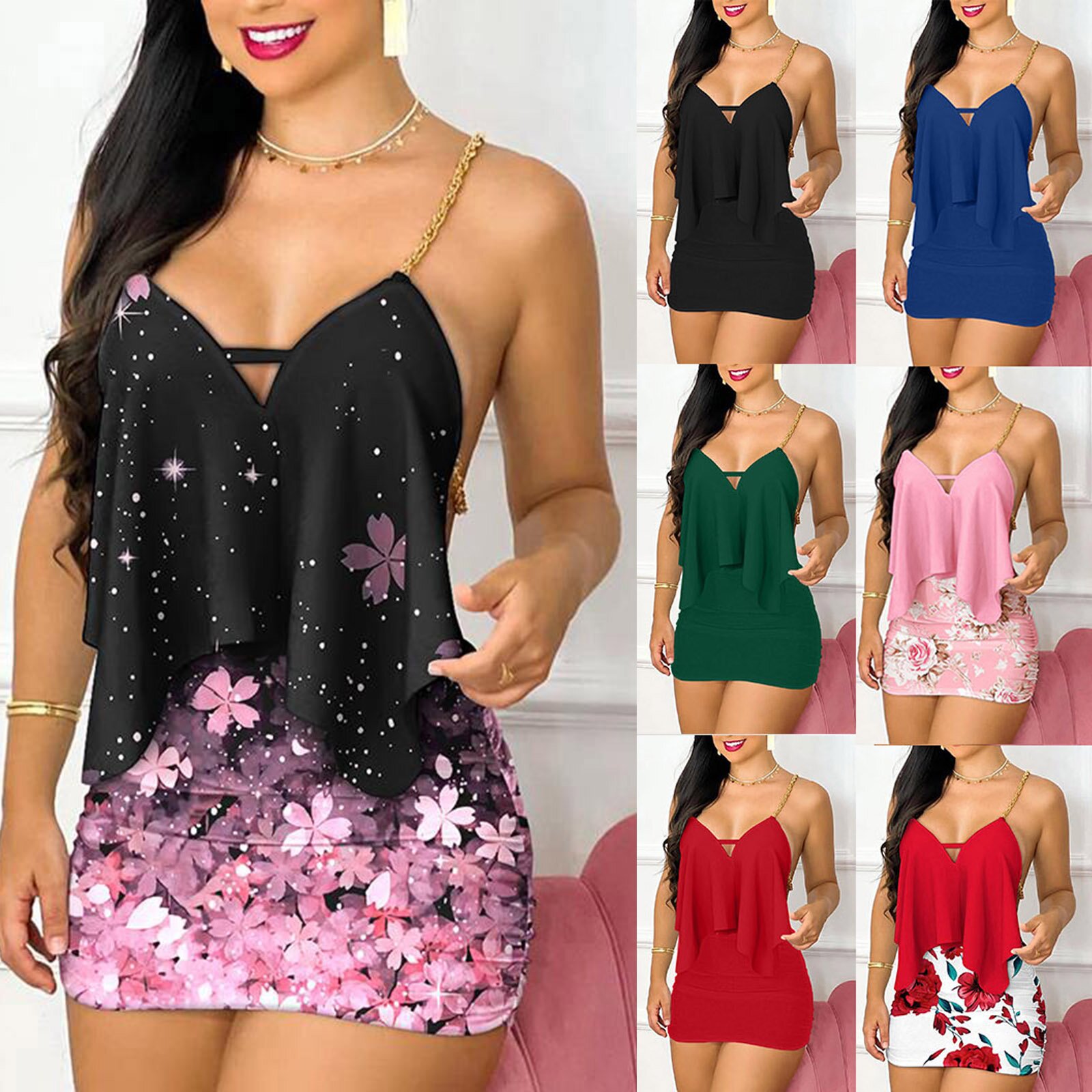 Womens Dresses Summer Fashion  - Romper Floral Print ulasan dan harga