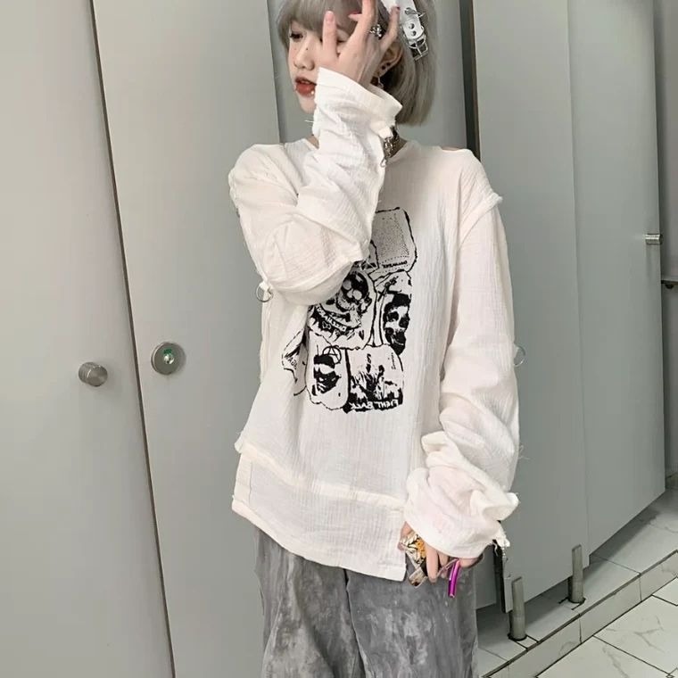 Long Sleeve T Shirt Japanese 2 - Blouse Off Shoulder ulasan dan harga