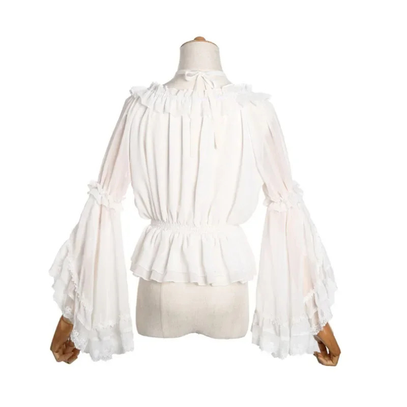 2026 Chiffon Lolita Lace Blous - Blouse Off Shoulder ulasan dan harga