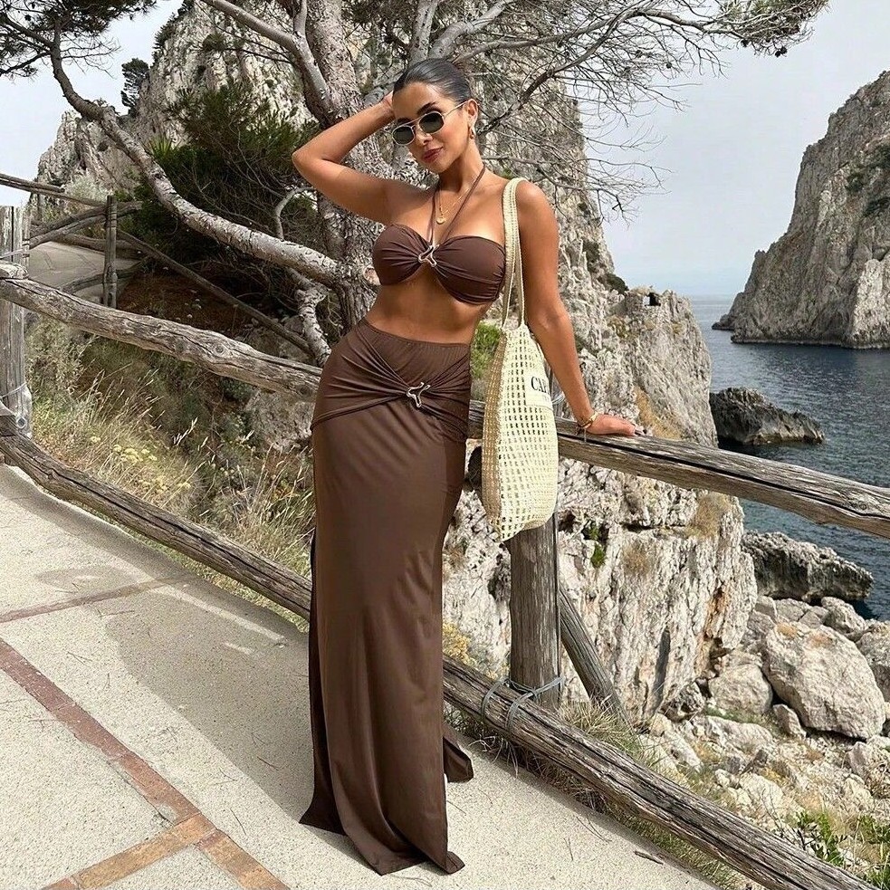 Women Sleeveless Tankini Bikin - Swimsuit Bikini Ruched ulasan dan harga